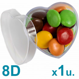 Cajas Corazón Pastillero Chicas Altas 8d Acrílicas Plásticas x 1 u.