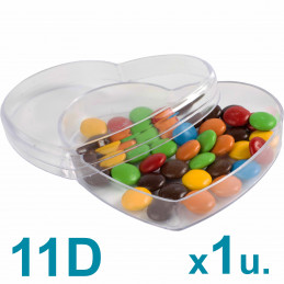 Caja Corazón Mediana 11d Pastillero / Bombones  x 1u. Acrílicas Plásticas