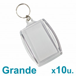 Llaveros Acrílicos 6x4cm. Grandes Transparentes x10 u. para foto / publicidad