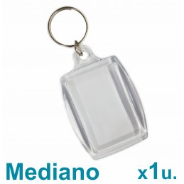 Llavero Acrílico 3x4.5cm. Mediano Transparente x1 u. Para Foto / Publicidad