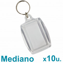 Llaveros Acrílicos 3x4.5cm. Medianos Transparente x10 u. Para Foto / Publicidad
