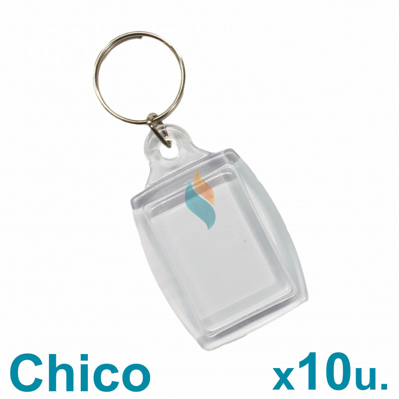 Llaveros Acrílicos 2.5x3.5cm. Chicos Transparentes x10 u. Para Foto / Publicidad