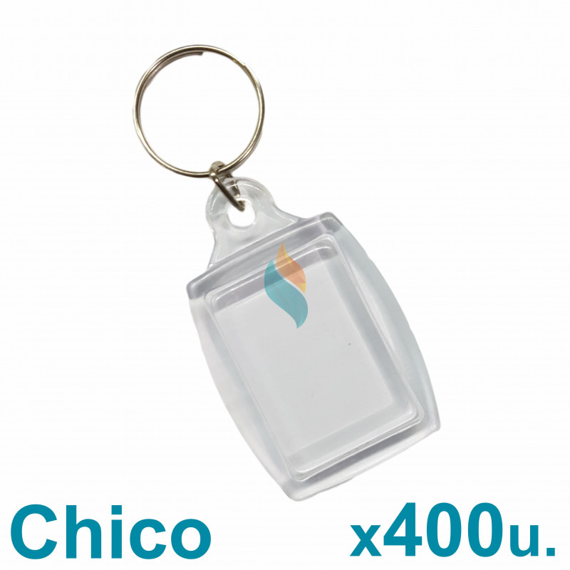 Llaveros Acrílicos 2.5x3.5cm. Chicos Transparentes BULTO x400 u. Para Foto / Publicidad