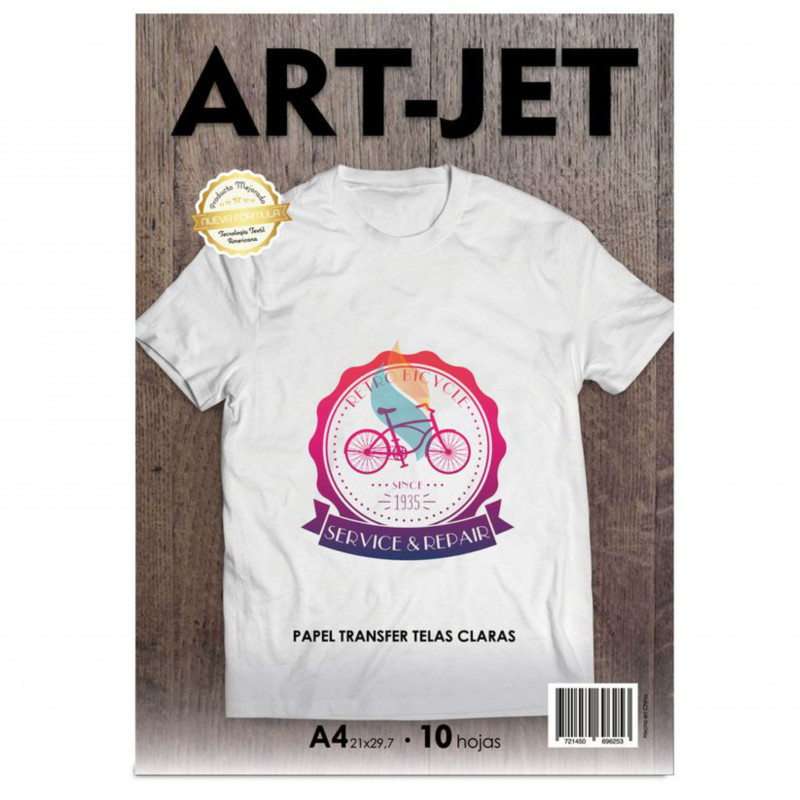 Papel Transfer Prendas Claras A4 x10 hojas - Art Jet