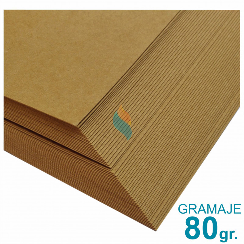 Papel Kraft Misionero 120 x 85cm. 80 gr. Madera Marron