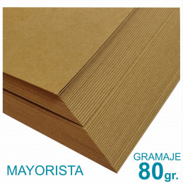 Papel Kraft Misionero 120 x 85cm. 80 gr. Madera Marron Precio Mayorista