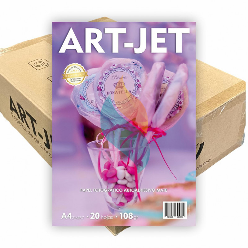 Papel Fotográfico Autoadhesivo A4 108 gr. Mate x 1000 hojas - Art Jet PRECIO MAYORISTA