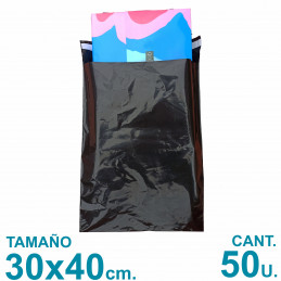 Bolsas Ecommerce 30x40 cm. Con Adhesivo Inviolable x50 u. Negras