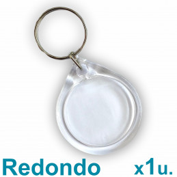Llavero Redondo x1u. 3.3 cm. Acrílicos Transparentes P/ Foto Publicidad
