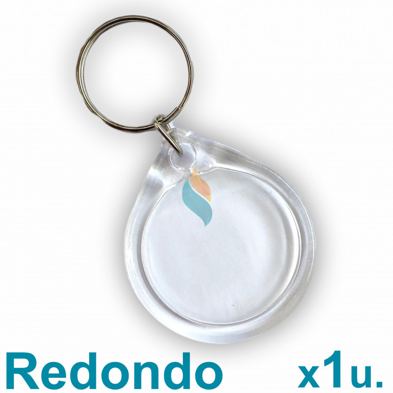 Llavero Redondo x1u. 3.3 cm. Acrílicos Transparentes P/ Foto Publicidad