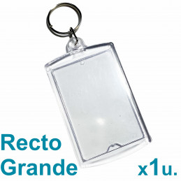 Llavero Recto x1 u. 6x4 cm. Acrílico Transparente P/ Foto Publicidad