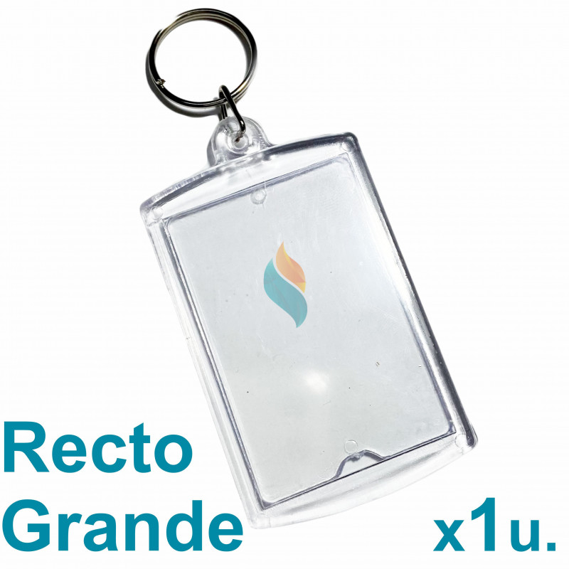 Llavero Recto x1 u. 6x4 cm. Acrílico Transparente P/ Foto Publicidad