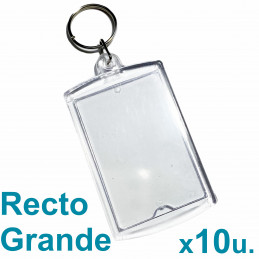 Llavero Recto x10 u. 6x4 cm. Acrílicos Transparentes P/ Foto Publicidad