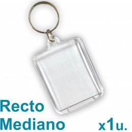 Llavero Recto x1 u. 3,5x4,5 cm. Acrílico Transparente P/ Foto Publicidad
