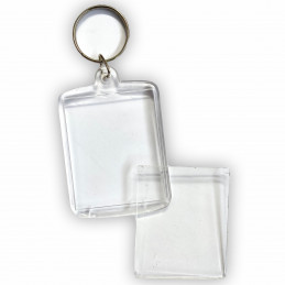 Llavero Recto x10 u. 3,5x4,5 cm. Acrílico Transparente P/ Foto Publicidad