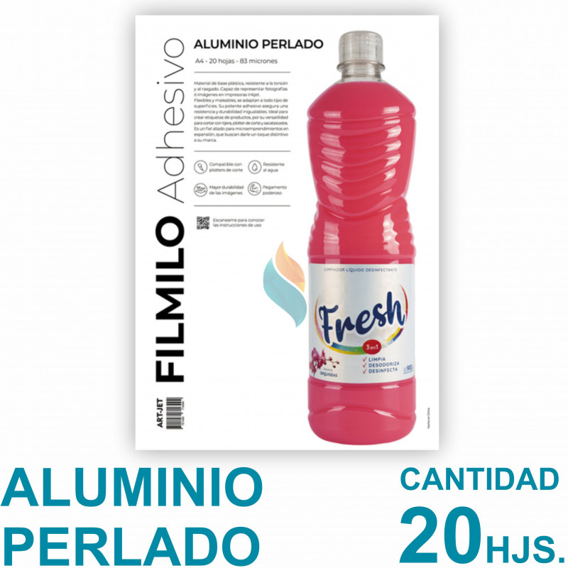 Filmilo Aluminio Perlado Autoadhesivo A4 Fotográfico x 20 hojas - Art Jet
