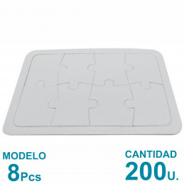 Rompecabeza Sublimable 8 Piezas 14x20cm. Plancha A4 x200u. PRECIO MAYORISTA