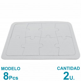 Rompecabeza Sublimable 8 Piezas 14x20cm. Plancha A4 x2u.