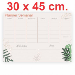 Pizarra Planner Organizador Imantado Modelo "Selva" 30 x 45 cm.