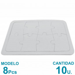 Rompecabeza Sublimable 8 Piezas 14x20cm. Plancha A4 x10u.