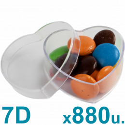 Caja Corazón Pastillero Chicas 7d Acrilicas Plasticas x 880 u. PRECIO MAYORISTA