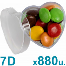 Caja Corazón Pastillero Chicas 7d Acrilicas Plasticas x 880 u. PRECIO MAYORISTA