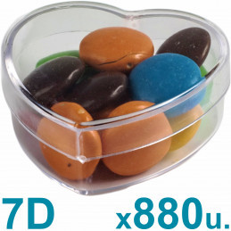 Caja Corazón Pastillero Chicas 7d Acrilicas Plasticas x 880 u. PRECIO MAYORISTA