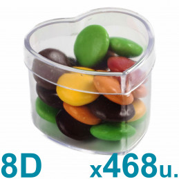 Caja Corazón Pastillero Chicas Altas 8d Acrílicas Plásticas x 468 u. PRECIO MAYORISTA