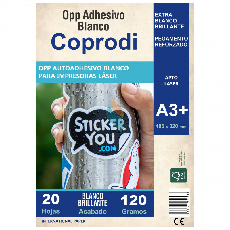 Vinilo Opp Blanco Autoadhesivo Vinilo A3+ 20 hojas - Coprodi