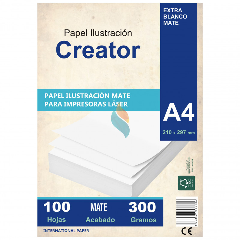 Papel Ilustración Mate A4 300 gr. 100 hojas