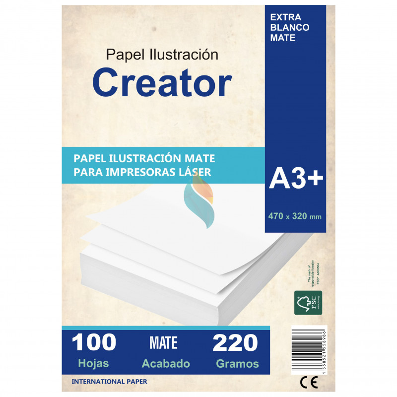 Papel Ilustración Mate A3+ 220 gr. 100 hojas