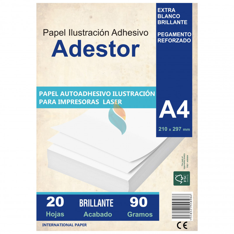 Papel Autoadhesivo Ilustración Brillante A4 20 hojas