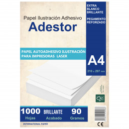 Papel Autoadhesivo Ilustración Brillante A4 1000 hojas Precio Mayorista
