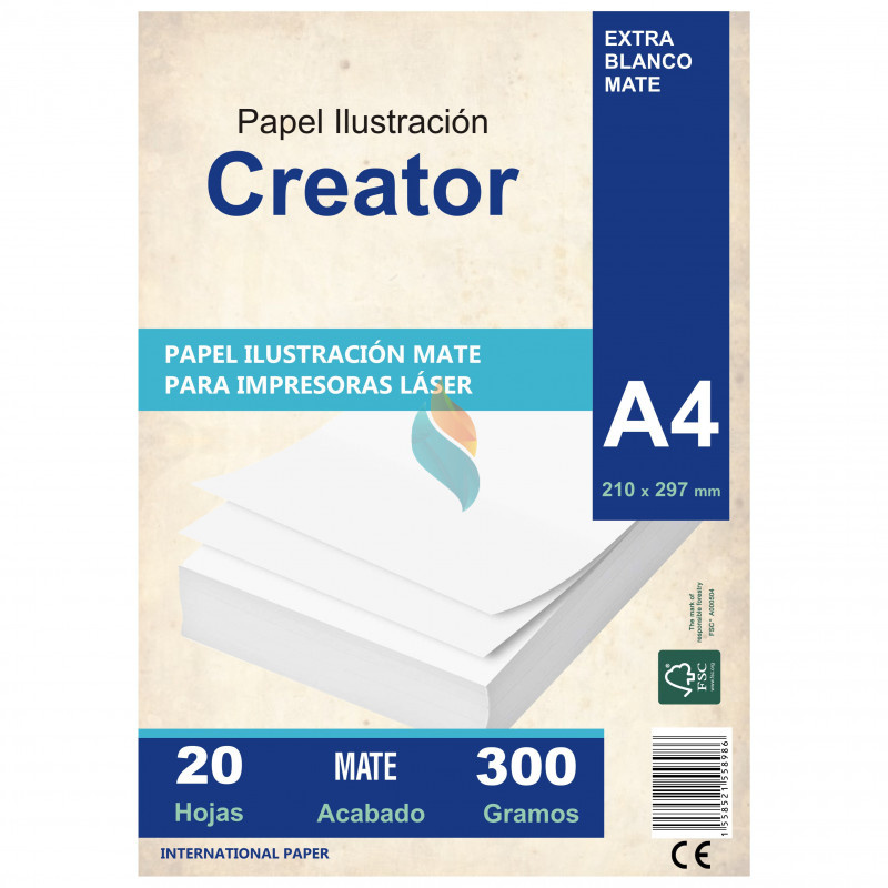 Papel Ilustración Mate A4 300 gr. 20 hojas