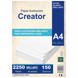 Papel Ilustración Brillante A4 150 gr. 2250 hojas PRECIO MAYORISTA