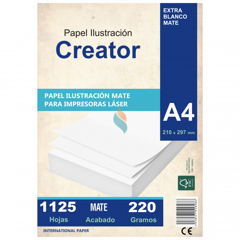 Papel Ilustración Mate A4 220 gr. 1125 hojas PRECIO MAYORISTA