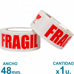Cinta Embalaje "Fragil" 48mm x 90mts Autoadhesiva x1 uni.