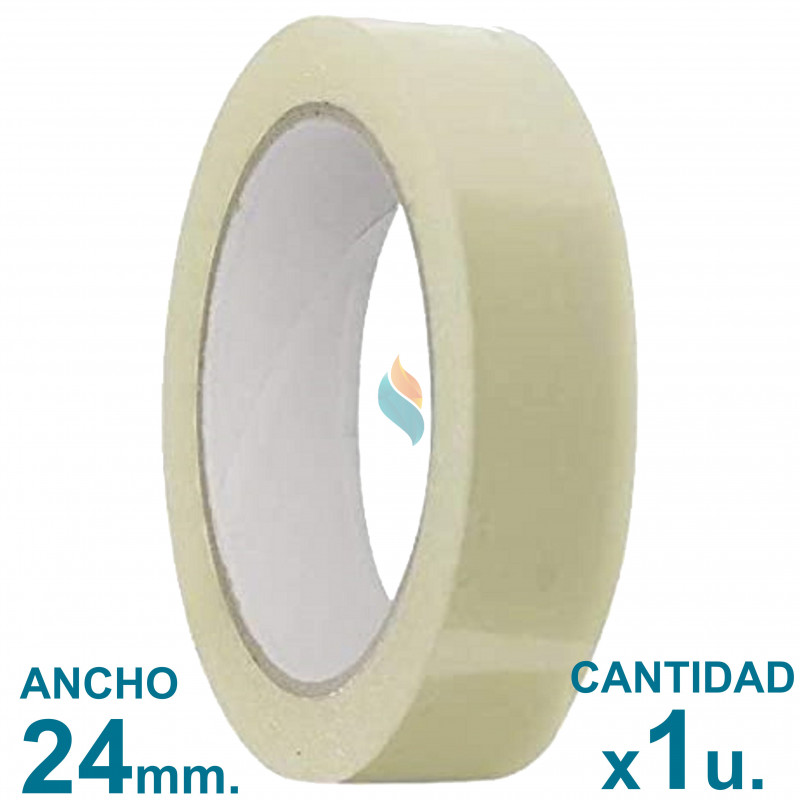 Cinta Embalaje Transparente 24mm x 50mts Autoadhesiva x1 uni.