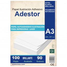 Papel Autoadhesivo Ilustración Brillante A3 100 hojas