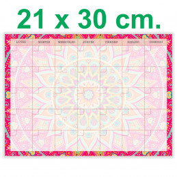 Pizarra Planner Organizador Imantado Modelo "Mandala" 21 x 30 cm.