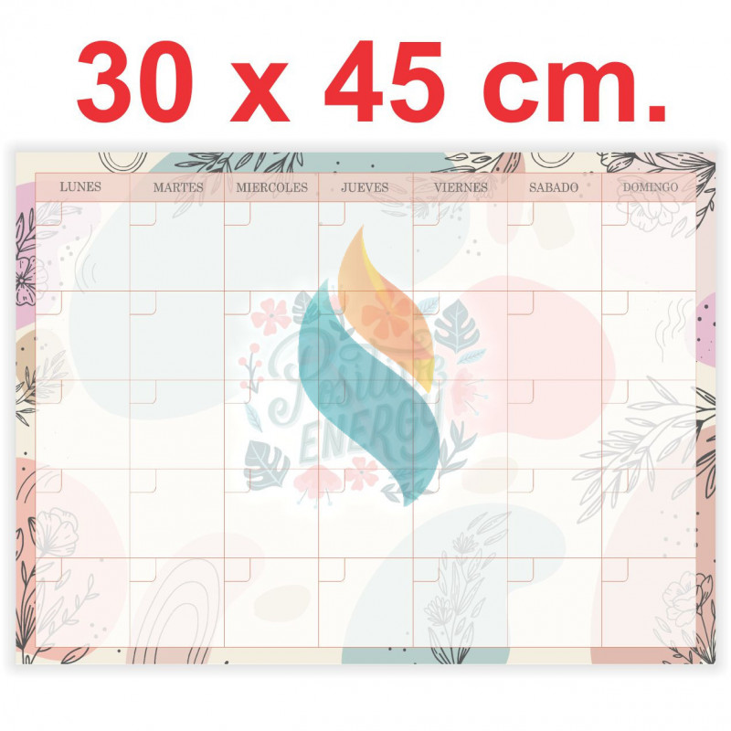 Planner Imantado Mensual Planificador "Positive Energy" 45 x 30 cm.
