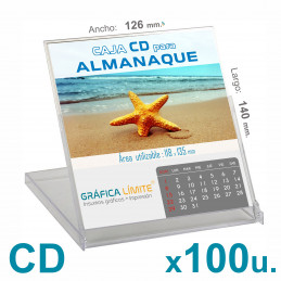 Caja CD Porta Calendario / Almanaque BULTO x100 u. Acrílica Plástica