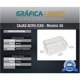 Caja Para Tarjetas Personales Nro. 3A x 1 u. Acrílicas Plásticas