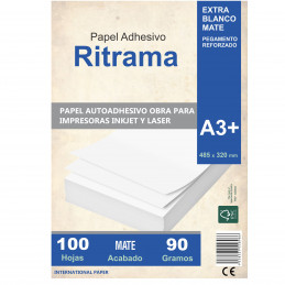 Papel Autoadhesivo Obra Mate A3+ 100 hojas