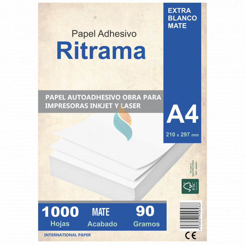 Papel Autoadhesivo Obra Mate A4 1000 hojas Precio Mayorista