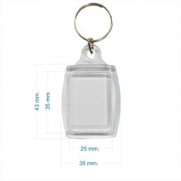 Llavero Acrílico 2.5x3.5cm. Chico Transparente x1 u. Para Foto / Publicidad